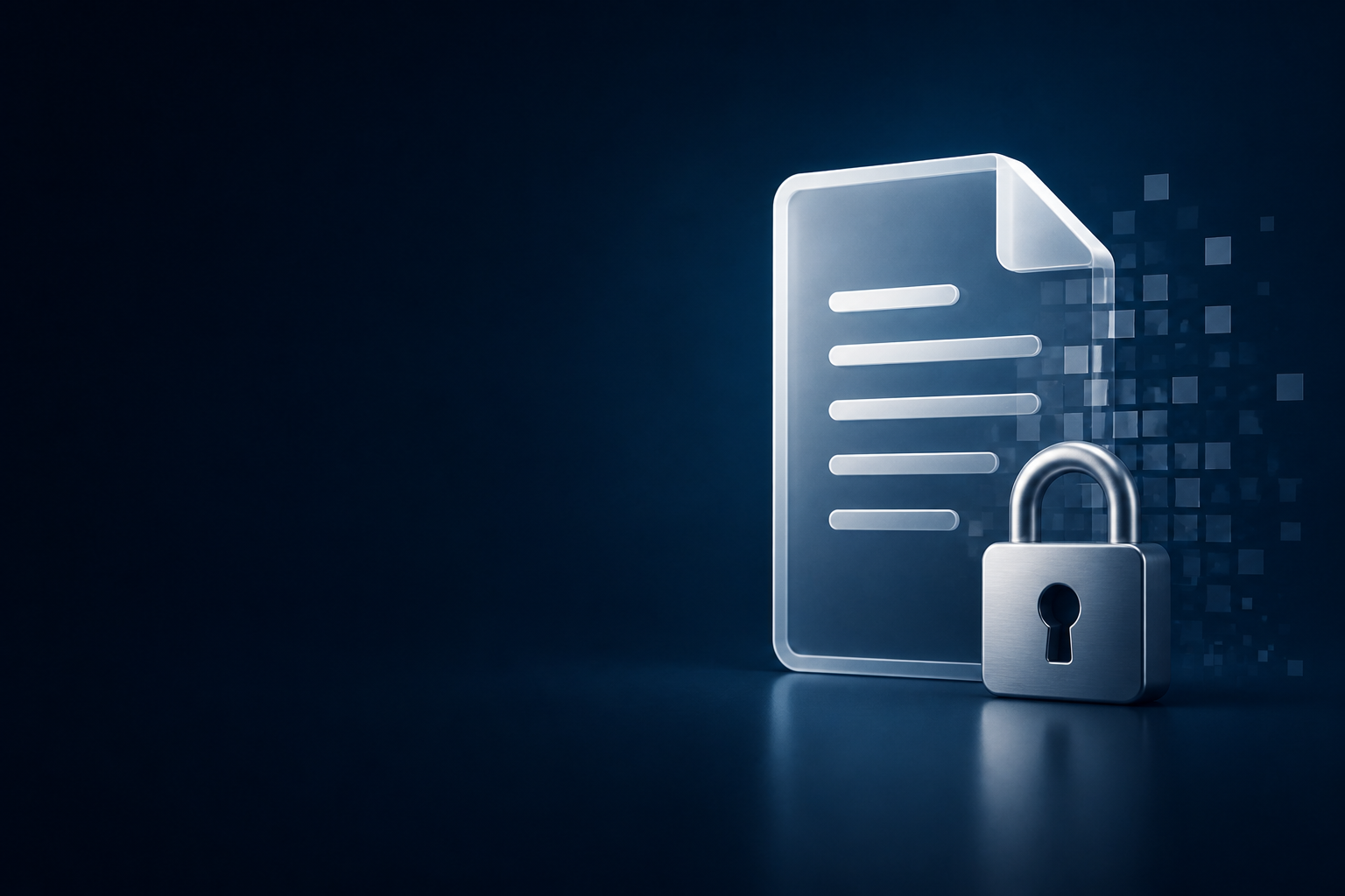 Documento digital protegido con un candado
