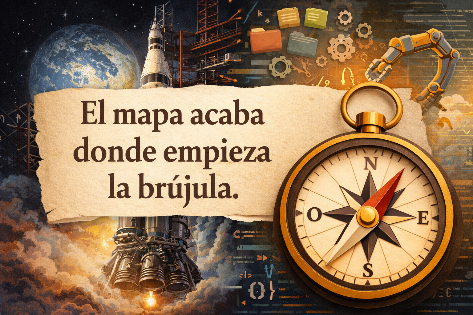 El mapa acaba donde empieza la brújula